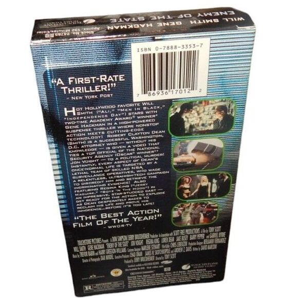 Enemy Of The State Will Smith Gene Hackman vintage VHS in original case - Picture 3 of 5